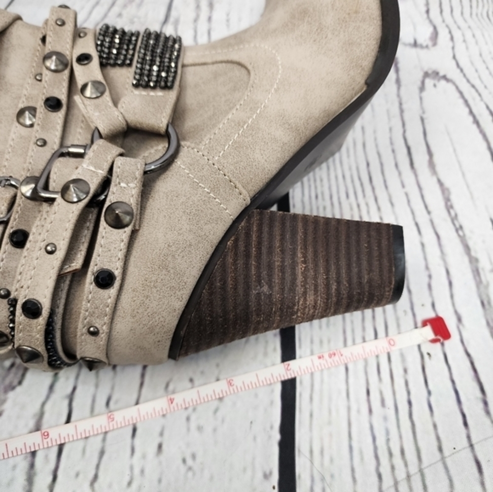 Dominique Nicole Charleston Slouch Strappy Studded Booties - Picture 12 of 12